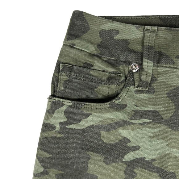 Good American Womens 0/25 Good Waist High Rise Skinny Jeans Green Camo GL403AT - Picture 3 of 7